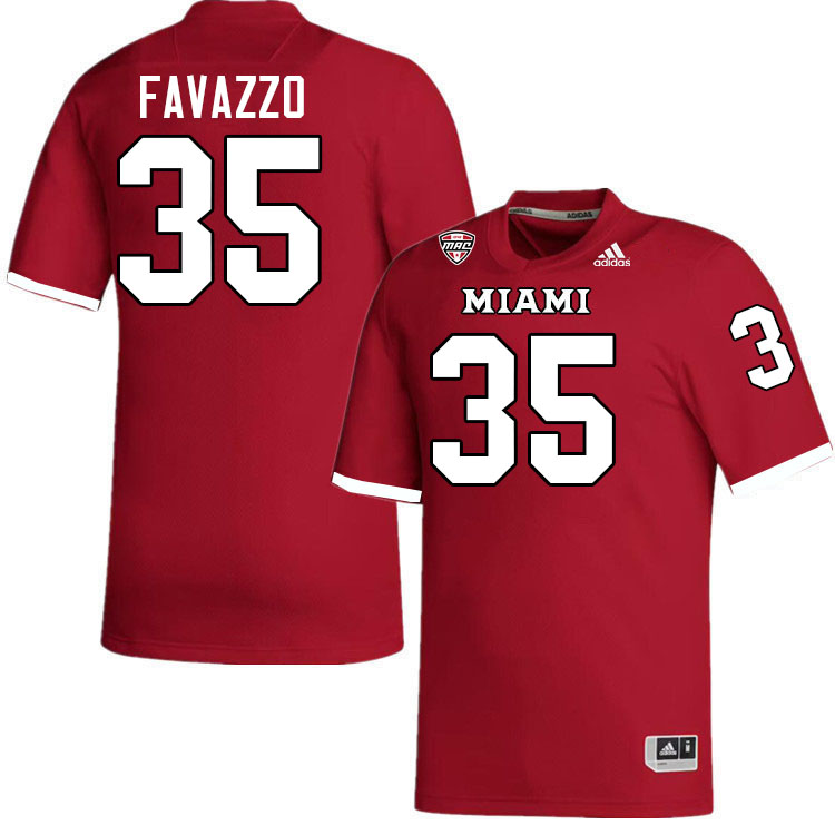 Miami University Redhawks #35 Steven Favazzo College Football Jerseys Stitched-Red